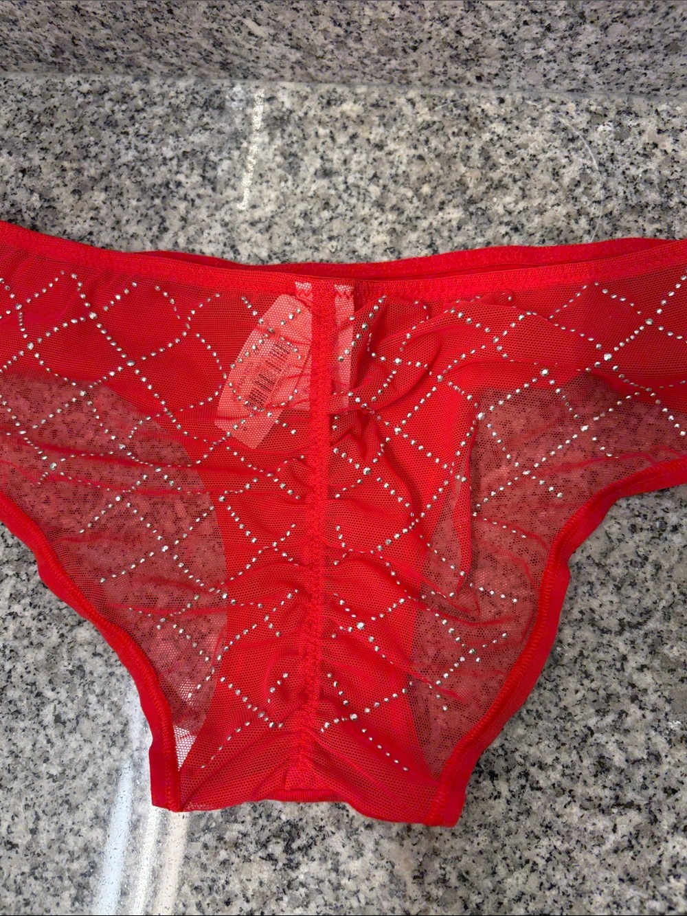Pink by Victoria secret Sheer Rhinestone Panty  size small, NWT